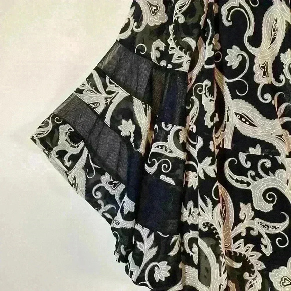 XL DRAPER & DAMON WOMEN Navy & Cream Blouse Shirt Top A52 X Large - Picture 5 of 11